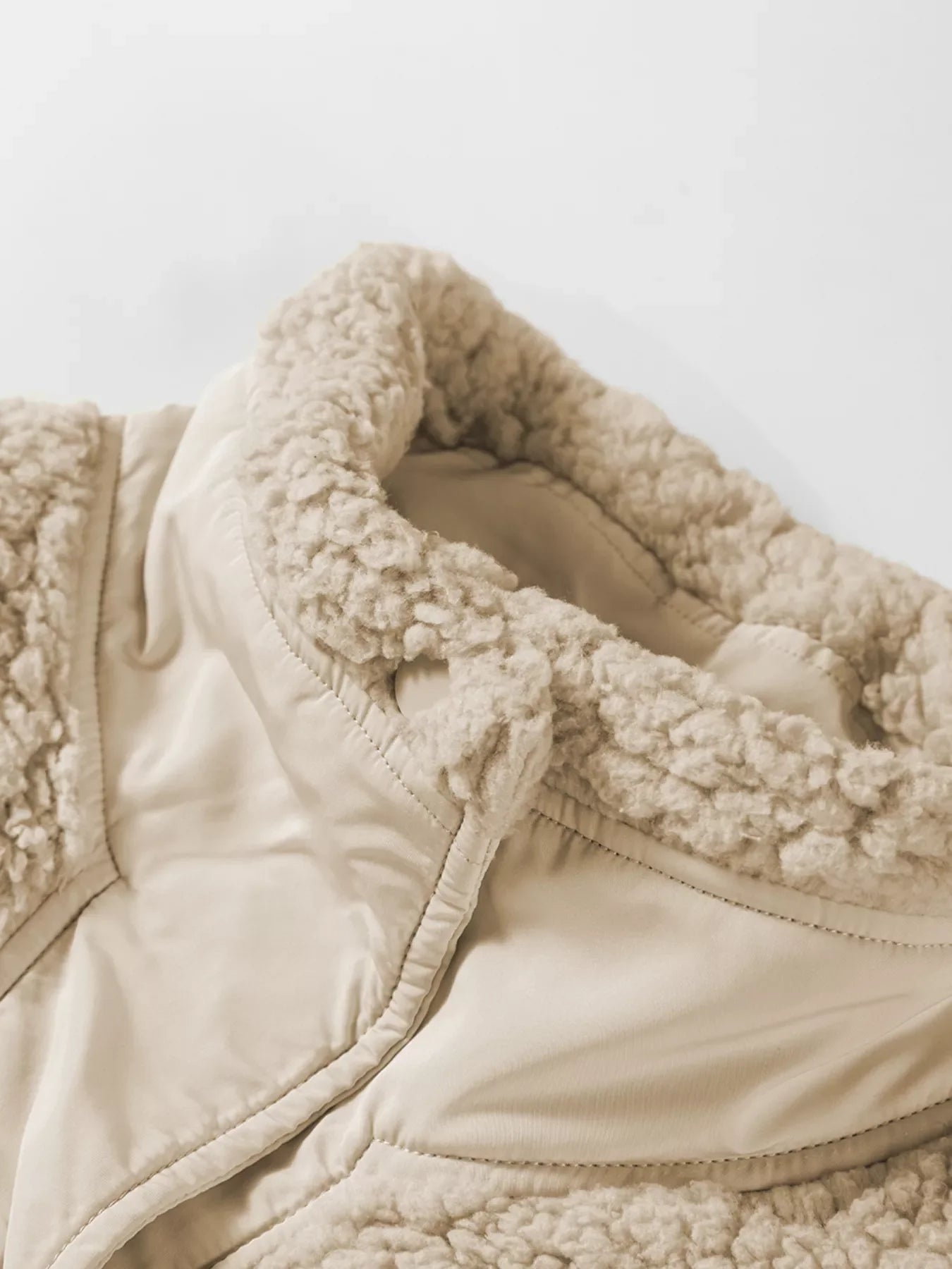 Faux Fur Snap Button Front Knot Side Plush Vest