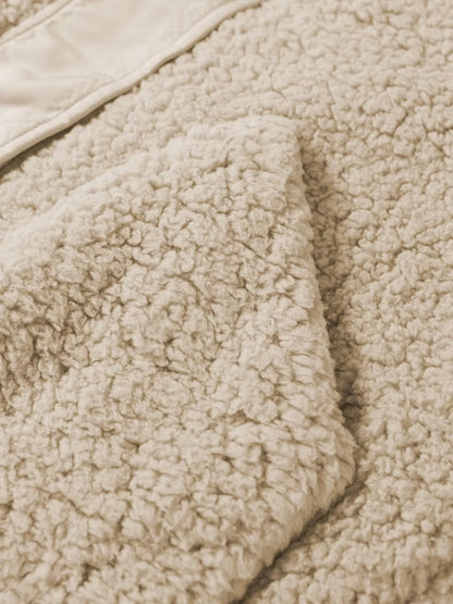 Faux Fur Snap Button Front Knot Side Plush Vest