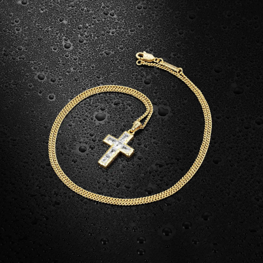 Gemstone Cross Pendant - Diamond
