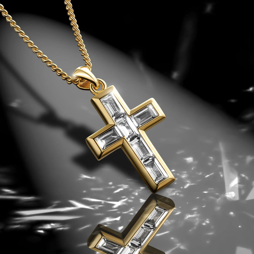 Gemstone Cross Pendant - Diamond