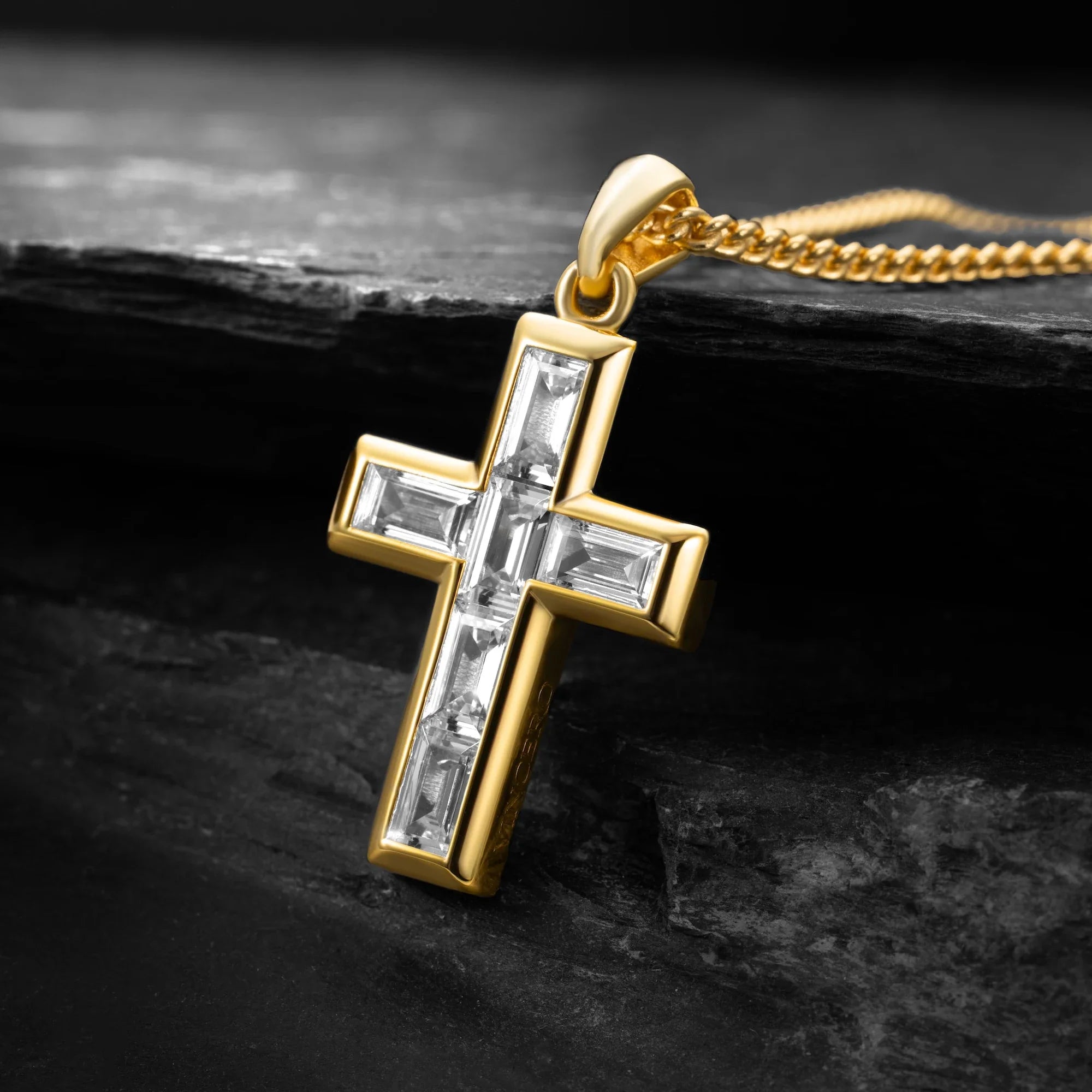 Gemstone Cross Pendant - Diamond