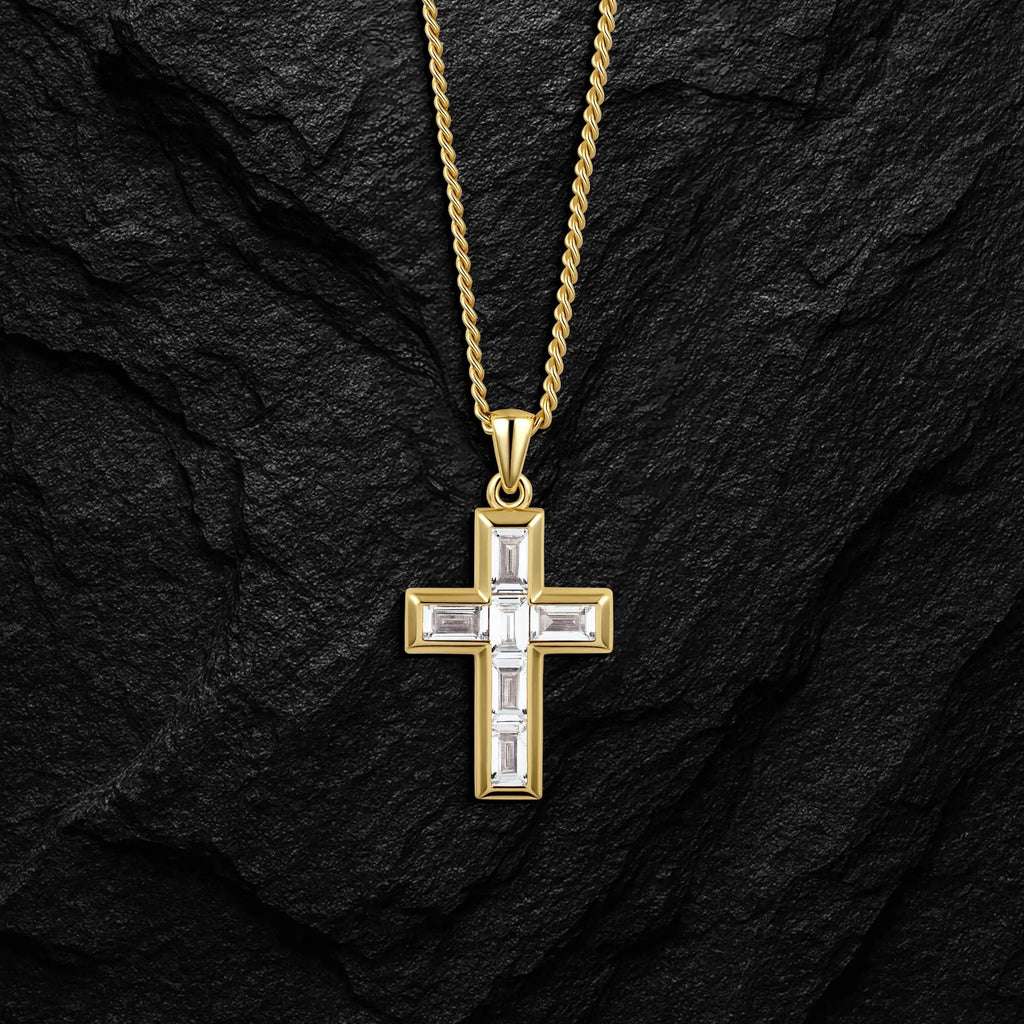 Gemstone Cross Pendant - Diamond