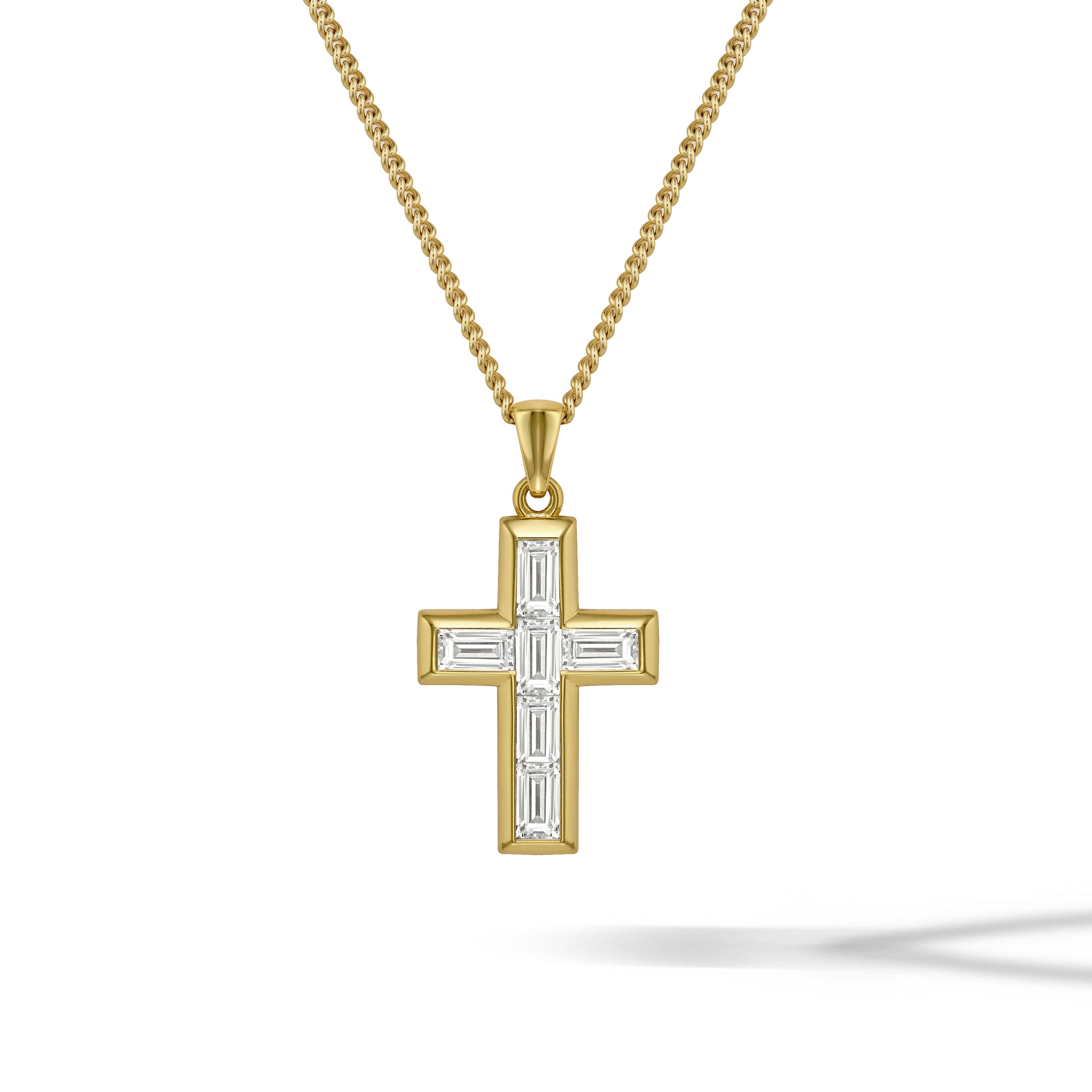 Gemstone Cross Pendant - Diamond