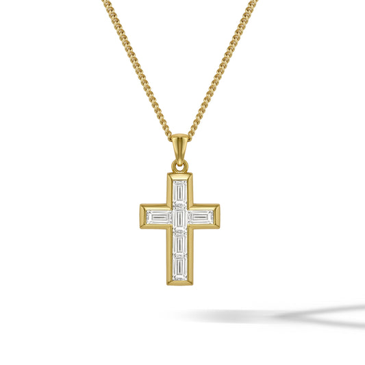 Gemstone Cross Pendant - Diamond
