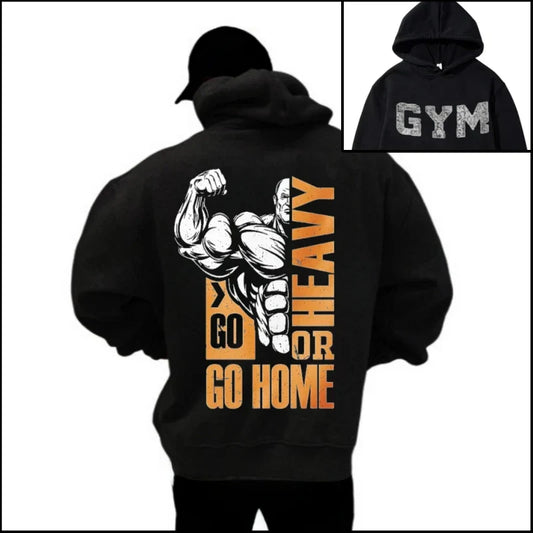 DualPrint MuscleFit Men's Hoodie - Autumn/Winter Gym Gear