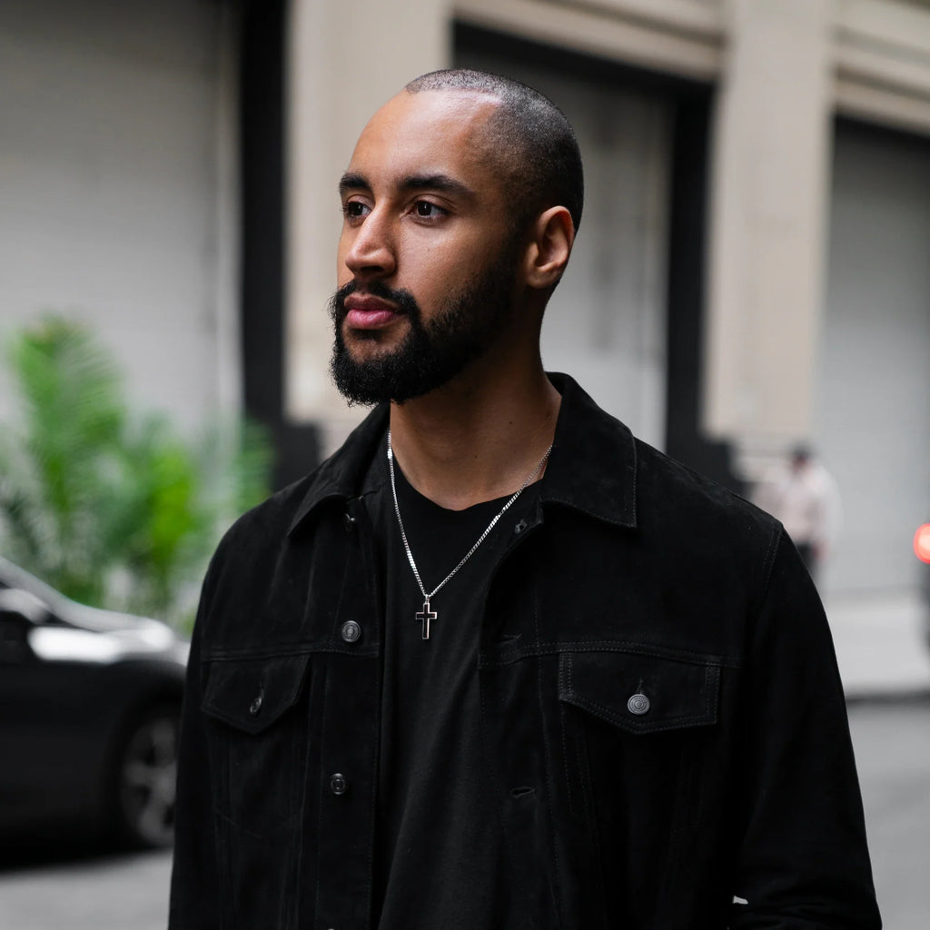 Stone Cross (Large) - Sterling Silver Set