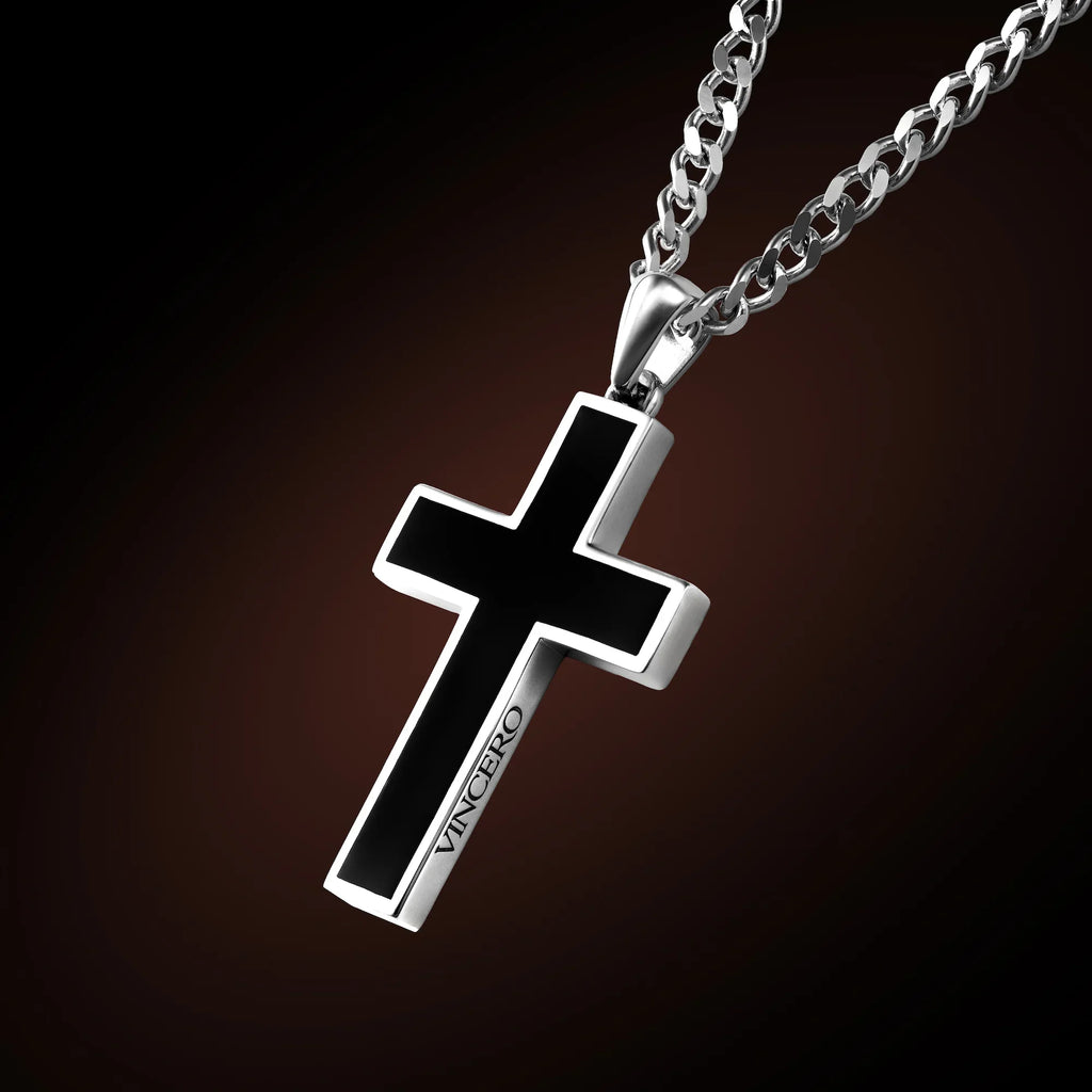 Stone Cross (Large) - Sterling Silver Set