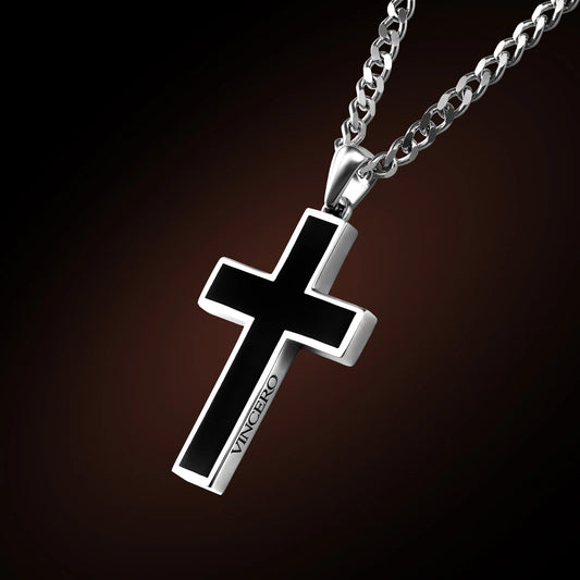 Stone Cross (Large) - Sterling Silver Set