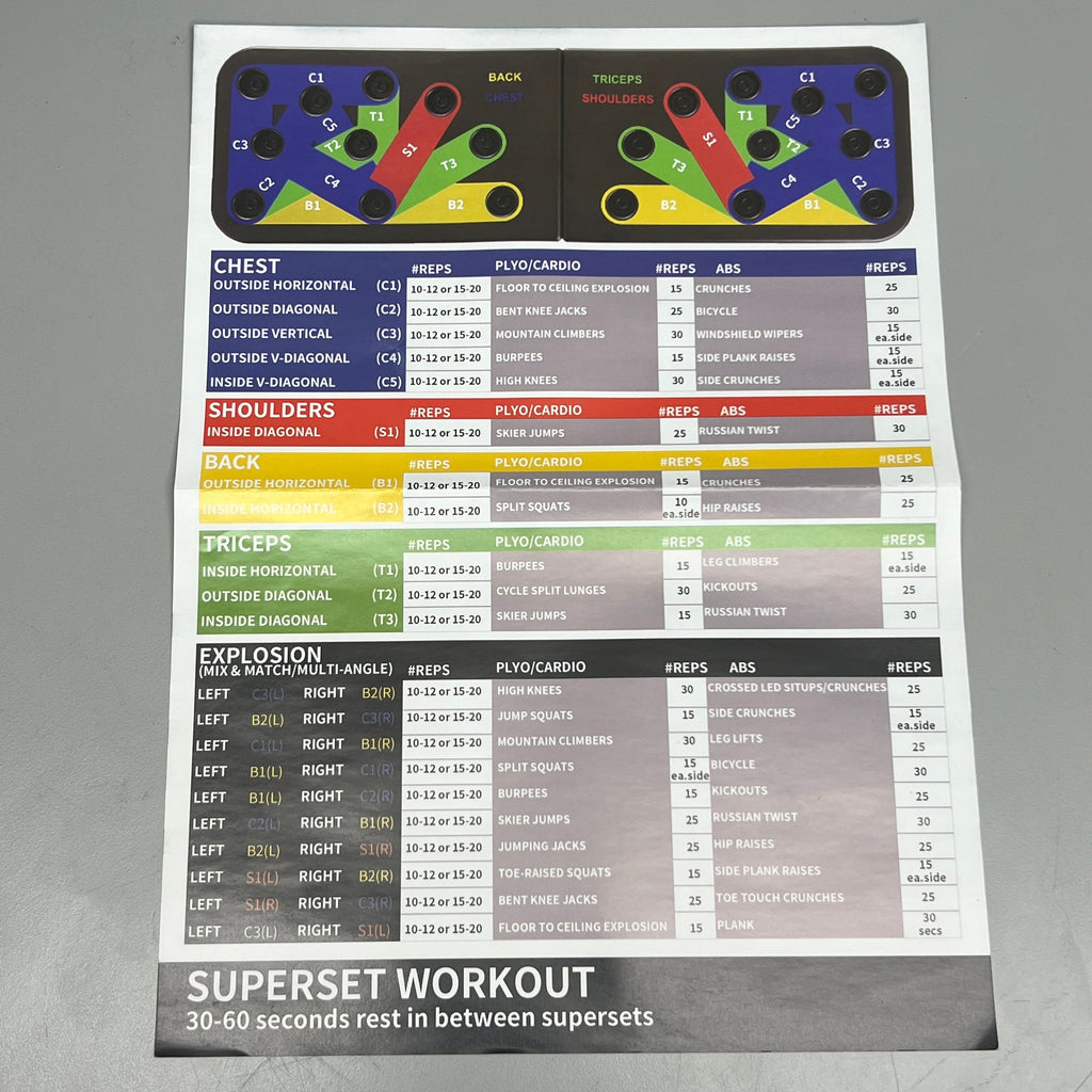 ZUME GOODS 16-in-1 Aluminum Push Up Board All-Around Push Up Training System (New)